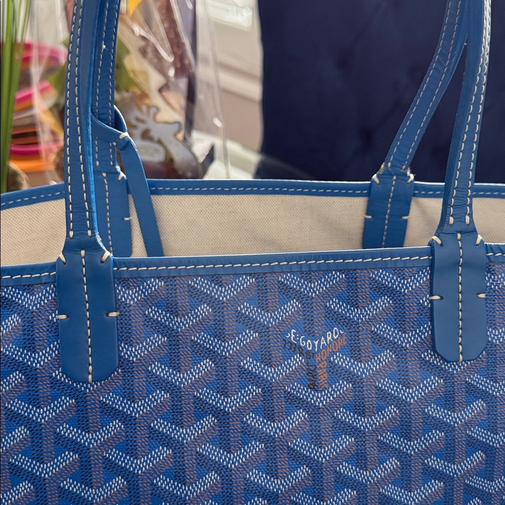 Goyard Blue Monogram Tote - Picture 10 of 16